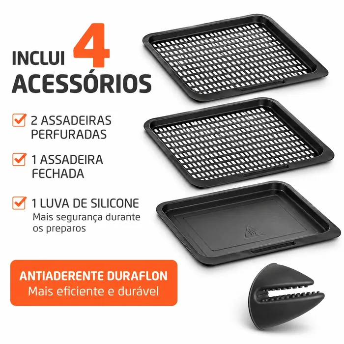 Foto 3 — Air Fryer Forno 12L Mondial AFON-12L-BI